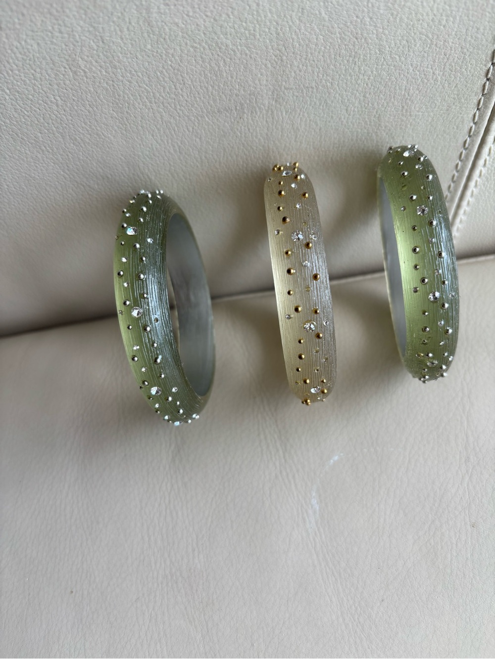 Green and Gold Crystal-Accent Bangle Set - Women's Jewelry
